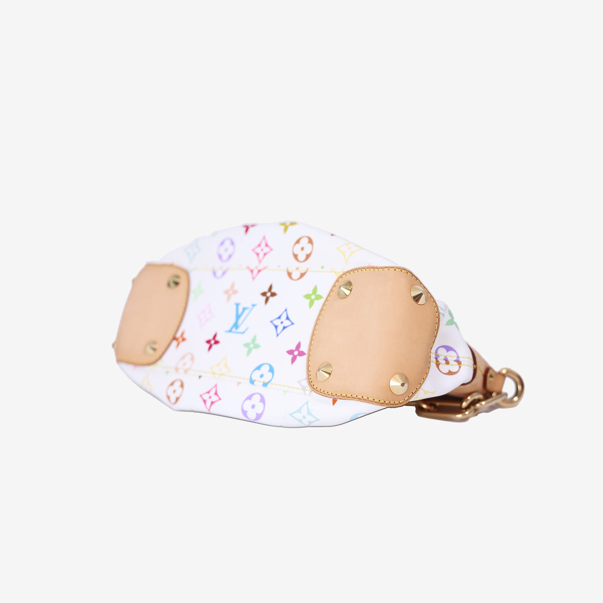 Louis Vuitton Judy Bag in White Monogram Canvas with Gold Hardware bottom side view