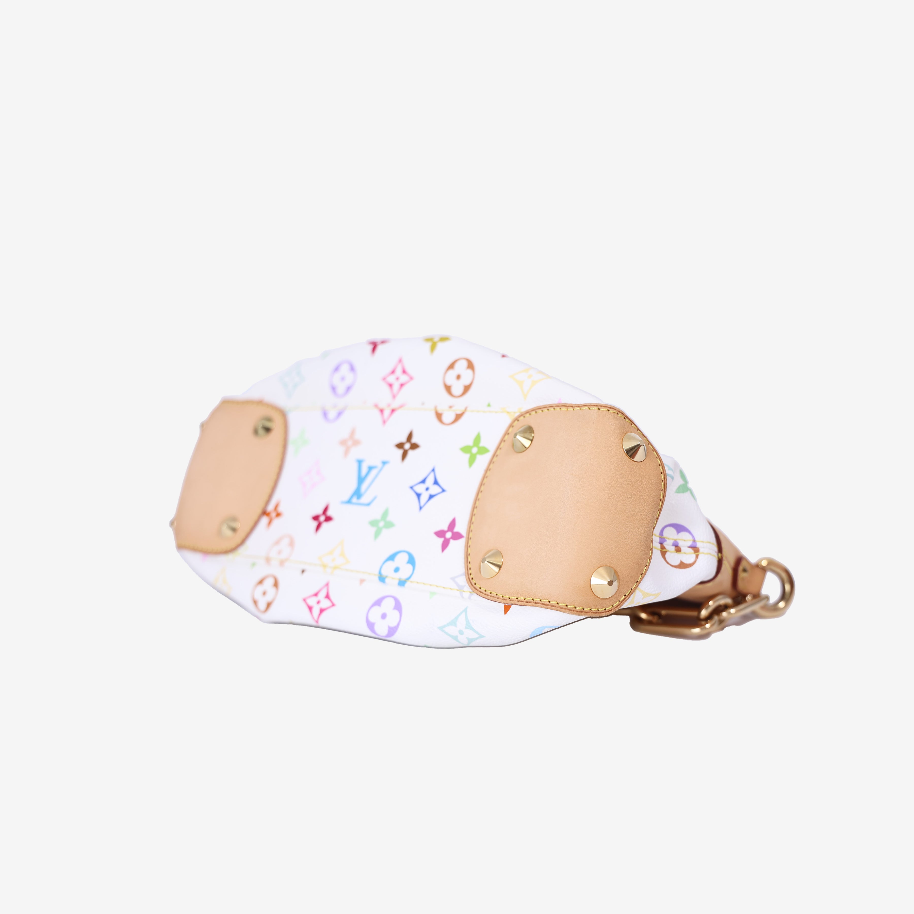 Louis Vuitton Judy Bag in White Monogram Canvas with Gold Hardware bottom side view