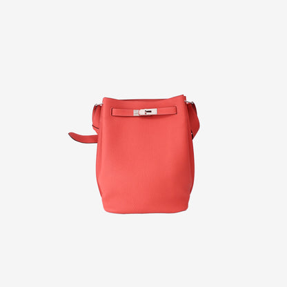 Hermès So Kelly 26 Shoulder Bag in Rouge Togo Leather with Palladium Hardware
