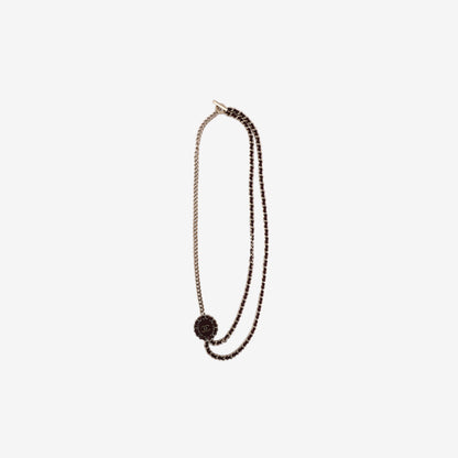 Chanel Leather Chain Necklace in Burgundy Lambskin