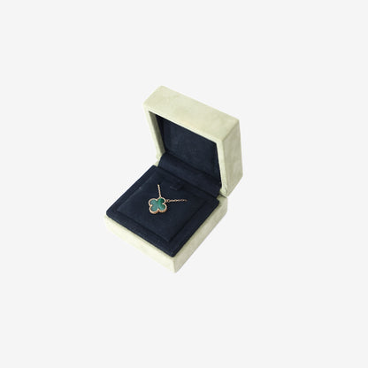 Van Cleef & Arpels Vintage Alhambra Pendant in Yellow Gold & Green Malachite