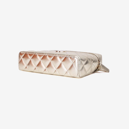 Chanel Lining LP Vanity Case in Metallic Gold Caviar Leather with Gold Hardware (Contact to Enquire)