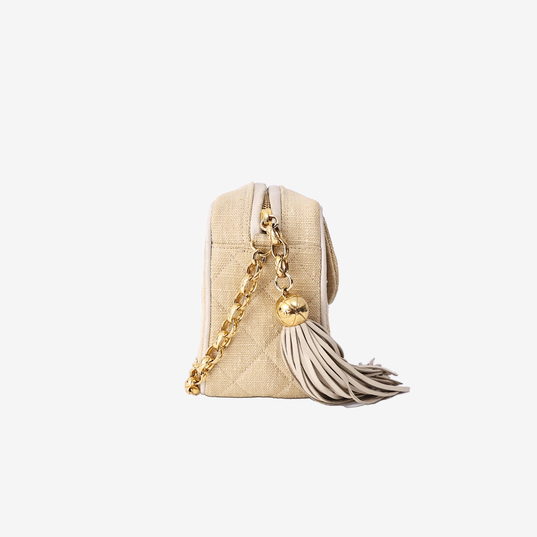 Chanel Classic Crossbody Bag in Beige Quilted Canvas with Gold Hardware (Contact to Enquire)