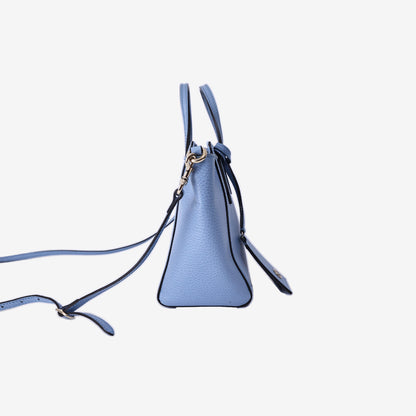 Gucci Mini Swing Tote Bag in Blue Calfskin Leather with Gold Hardware