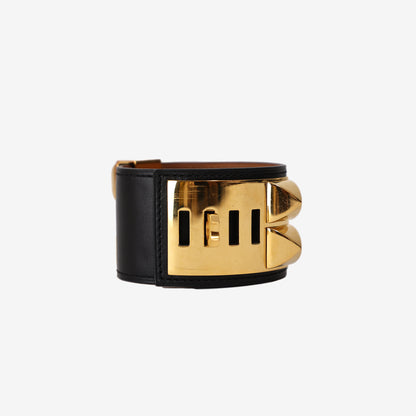 Hermès Collier de Chien Bracelet in Black Box Calfskin Leather