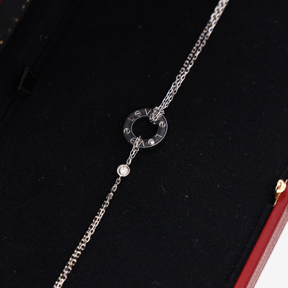 Cartier Love Bracelet on a Chain Necklace in 18k White Gold