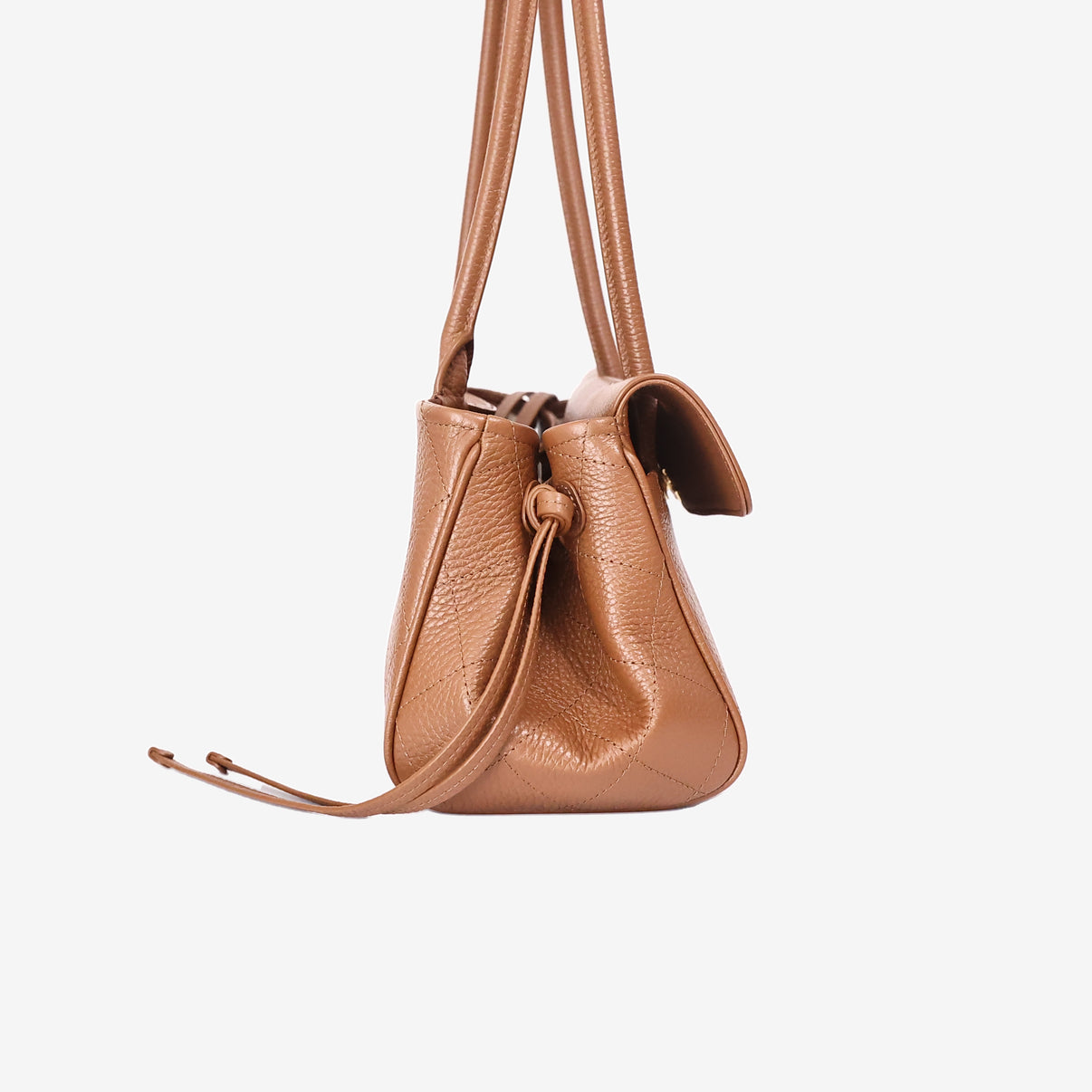 Chanel 26S Shopping Bag in Camel Brown Calfskin Leather with Gold Hardware side view