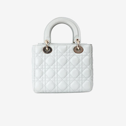 Lady Dior Bag in Light Green Lambskin Leather with Gold Hardware