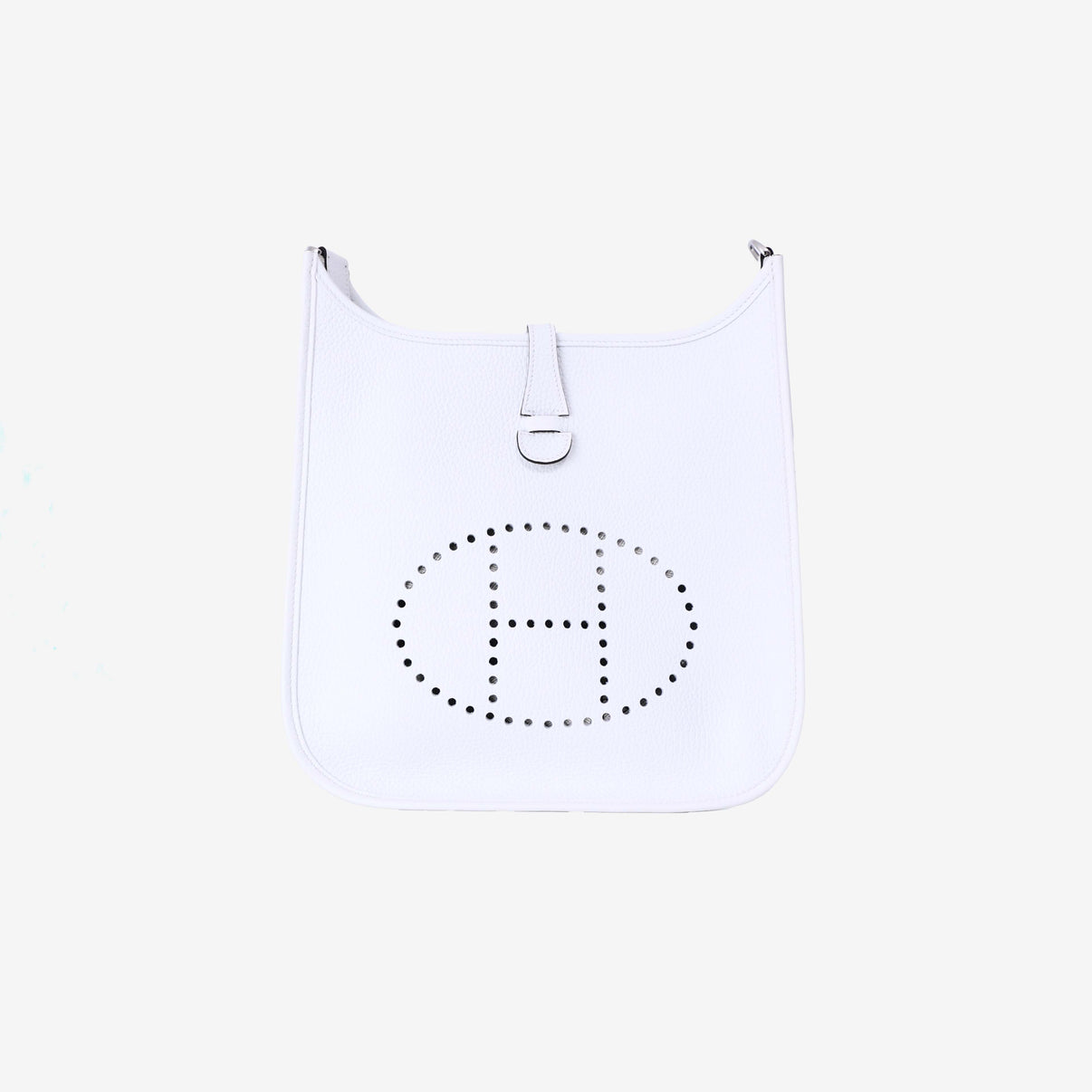 Hermès Evelyne 29 in Craie Togo Leather with Palladium Hardware front view