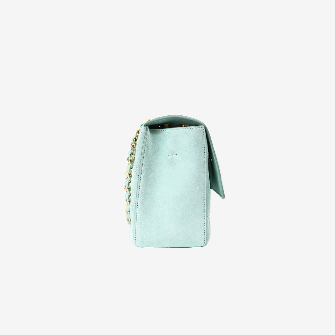 Chanel 26S Souplissimo Maxi Flap Bag in Green Suede Calfskin Leather with Gold Hardware (Contact to Enquire)