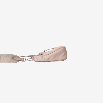 Prada Re-Edition 2005 Re-Nylon Bag in Beige with Silver Hardware