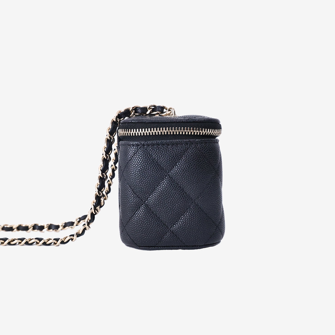 Chanel Classic Vanity Box in Black Caviar Leather with Gold Hardware (Contact to Enquire)