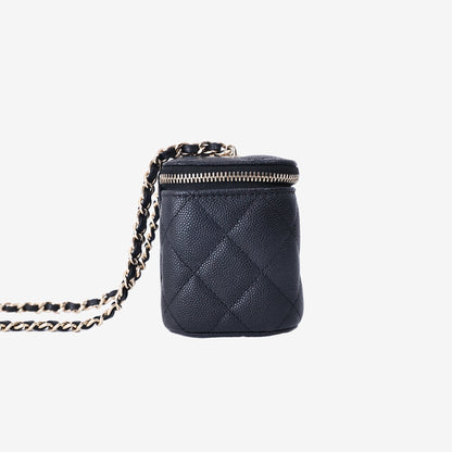 Chanel Classic Vanity Box in Black Caviar Leather with Gold Hardware