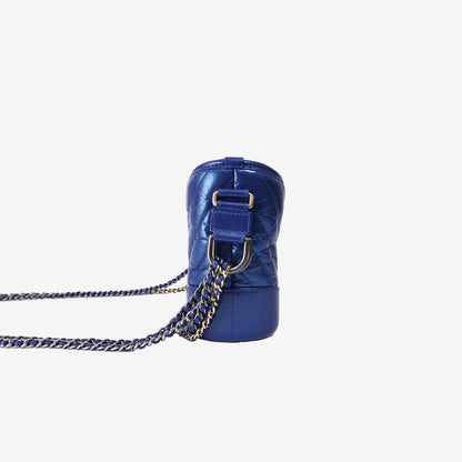 Chanel Gabrielle Small Hobo Bag in Blue Calfskin Leather with Mixed Hardware