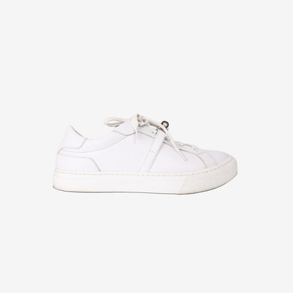 Hermès Day Sneakers in Blanc Calfskin Leather with Palladium-Plated Kelly Buckle (Size 39)