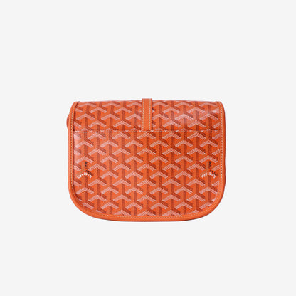 Goyard Belvédère Handbag in Orange Goyardine Canvas with Silver Hardware