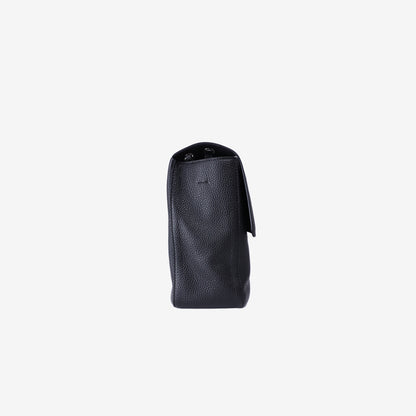 Chanel 26A Matthieu Blazy Maxi Oversized Flap Bag 38.5 (Airport Bag) in Black Grained Calfskin with Silver Hardware