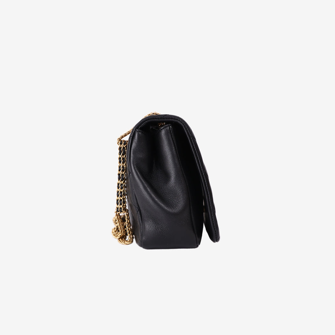 Chanel On and On Chain Flap Bag in Black Quilted Lambskin with Gold Hardware (Contact to Enquiry)