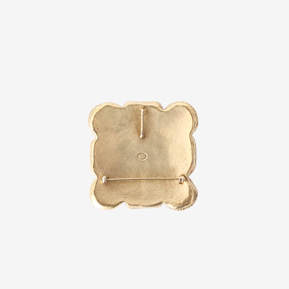 Chanel Vintage Paris-Bizance Byzantine-Style Brooch in Dark Red & Black with Gold Hardware