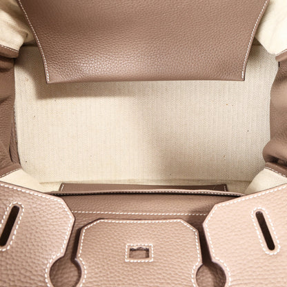 Hermès Birkin 35 in Étoupe Clemence and Horsehair with Palladium Hardware