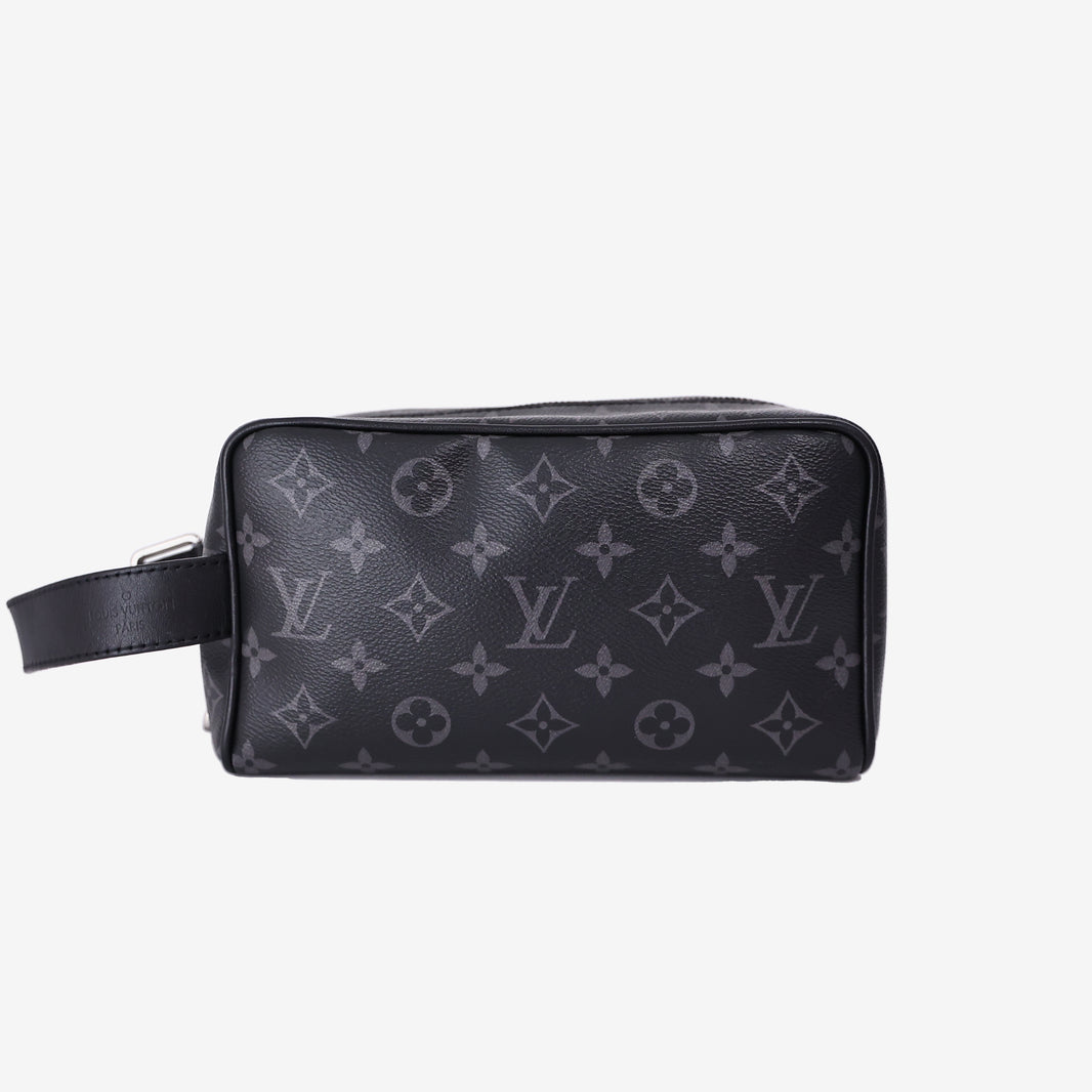 Louis Vuitton Locker Dopp Kit in Black Monogram Eclipse Canvas with Ruthenium Hardware