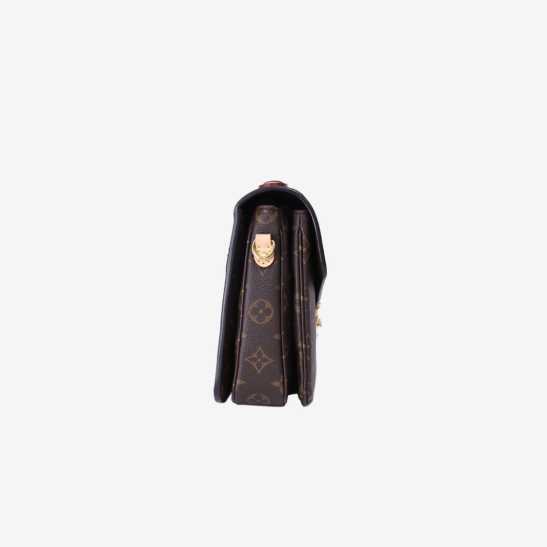 Louis Vuitton Pochette Métis Handbag in Brown Monogram Canvas with Gold Hardware