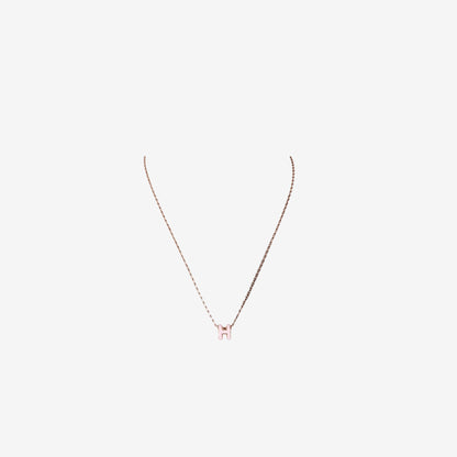 Hermès Mini Pop H Pendant Necklace in Pink with Rose Gold-Plated Hardware