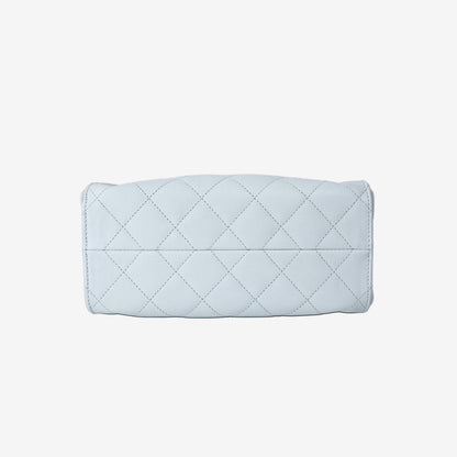 Chanel 25 Mini Hobo Bag 26A by Matthieu Blazy in Light Blue Calfskin Leather with Gold Hardware