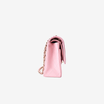 Chanel Classic Medium Flap Bag in Pink Caviar Leather with Gold Hardware