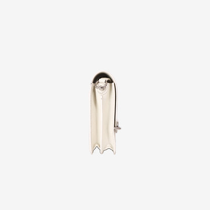 Hermès Roulis Mini Bag in White Evercolor Leather with Palladium Hardware