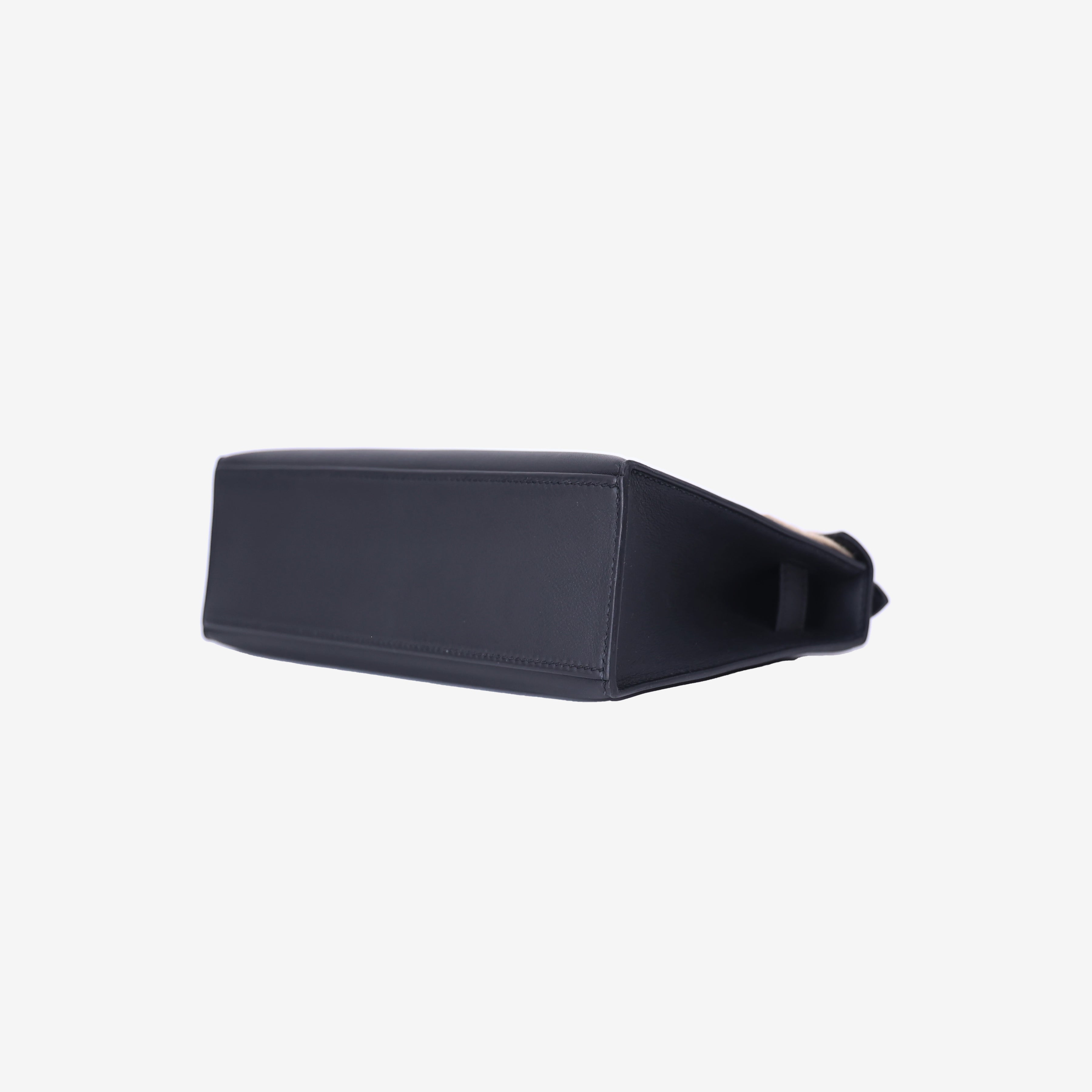 Hermès Kelly Pochette in Noir Swift Leather with Gold Hardware bottom side view