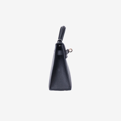 Hermès Mini Kelly in Noir Epsom Leather with Palladium-Plated Hardware