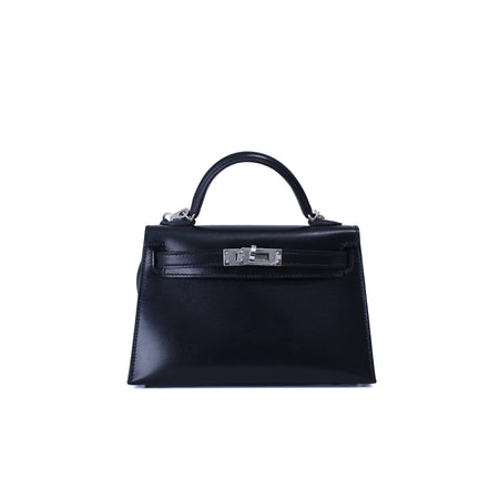 Hermès Mini Kelly 20 in Noir Box Calfskin Leather with Palladium Hardware  (Contact to Enquire)