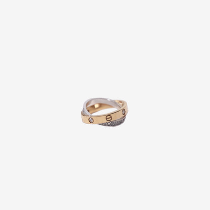 Cartier Be Love Ring in 18k Yellow Gold/White Gold with Diamonds