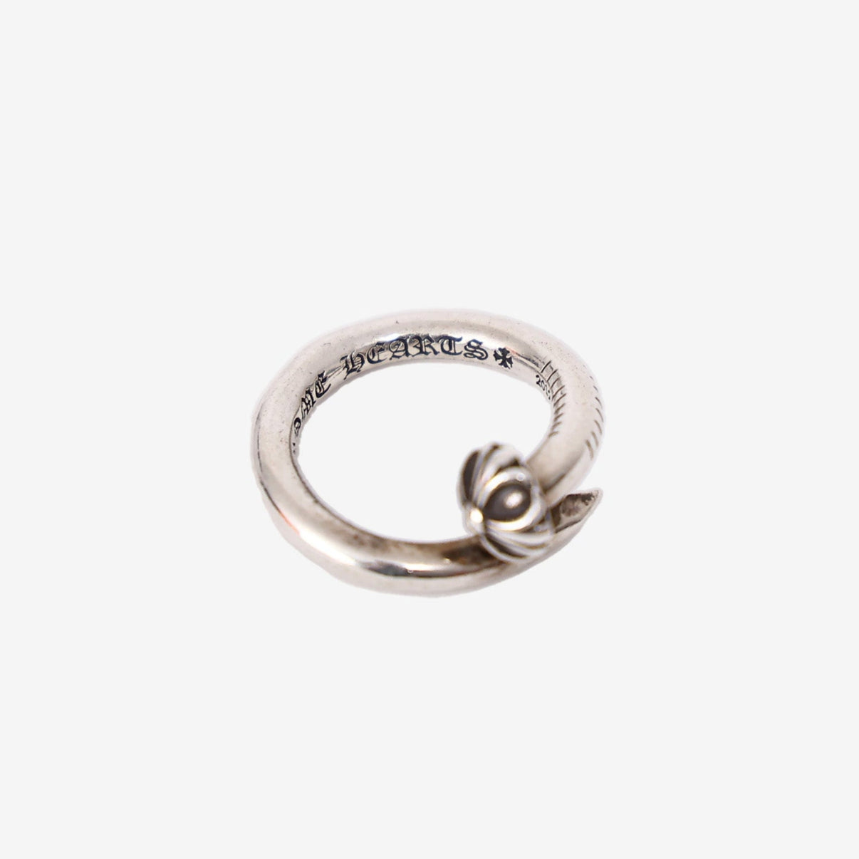 Chrome Hearts Nail Cross Ball Ring in Sterling Silver detail view