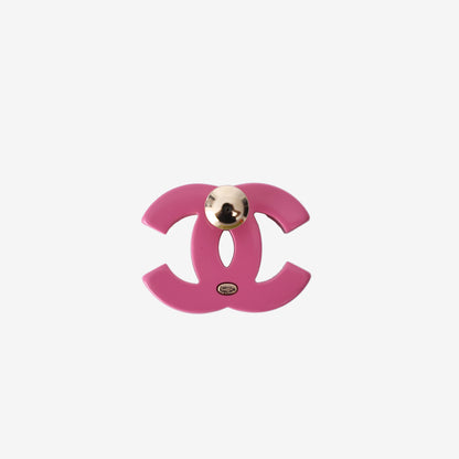 Chanel Brooch in Pink/Black Resin