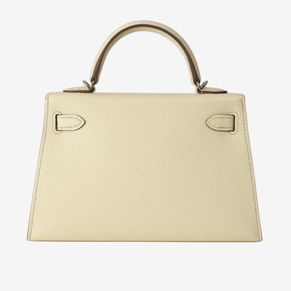 Hermès Mini Kelly 20 in Jaune Milton Epsom Leather with Palladium-Plated Hardware