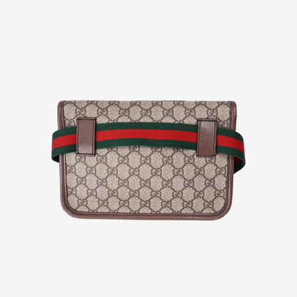 Gucci Neo Vintage Flap Belt Bag in Brown GG Coated Canvas