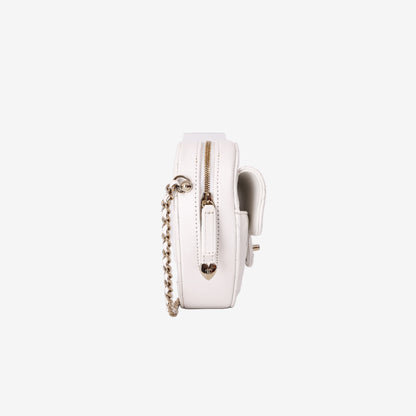 Chanel Heart Bag in White Lambskin with Gold Hardware