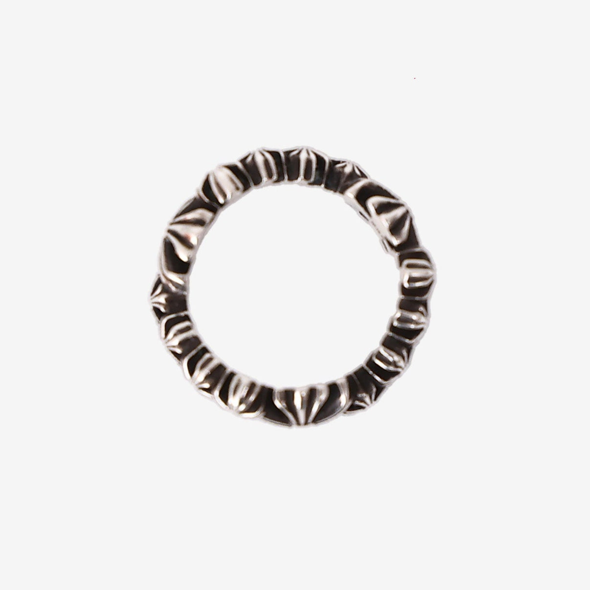 Chrome Hearts Tiny E CH Plus Band Ring in Sterling Silver detail view