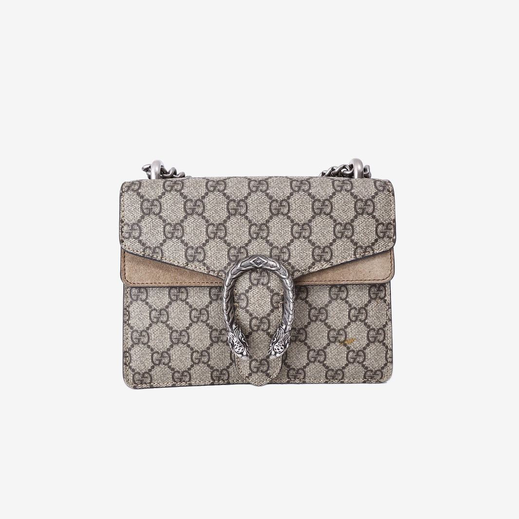 Gucci Dionysus Shoulder Bag in Beige GG Supreme Canvas with Silver Hardware (Contact to Enquire)