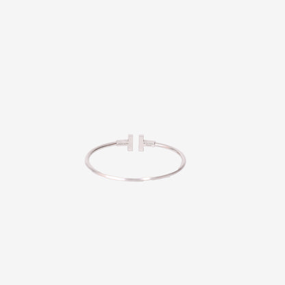 Tiffany & Co. T Wire Bracelet in 18k White Gold with Turquoise and Diamonds back view