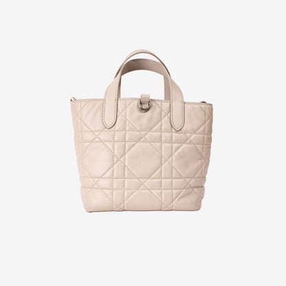 Dior Toujours Tote Bag in Beige Calfskin Leather with Gold Hardware