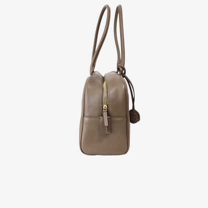 Chanel Large Bowling Bag in Dark Khaki Calfskin Leather with Gold Hardware (Contact to Enquire)