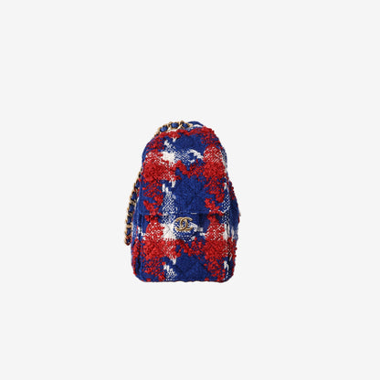 Chanel 25 Tweed Hobo Bag Small in Red/White/Blue Bouclé Tweed with Gold Hardware