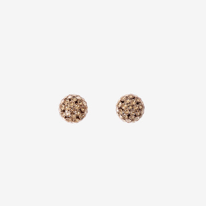 Dior Ball Earrings in Gold-Tone Metal with Crystals