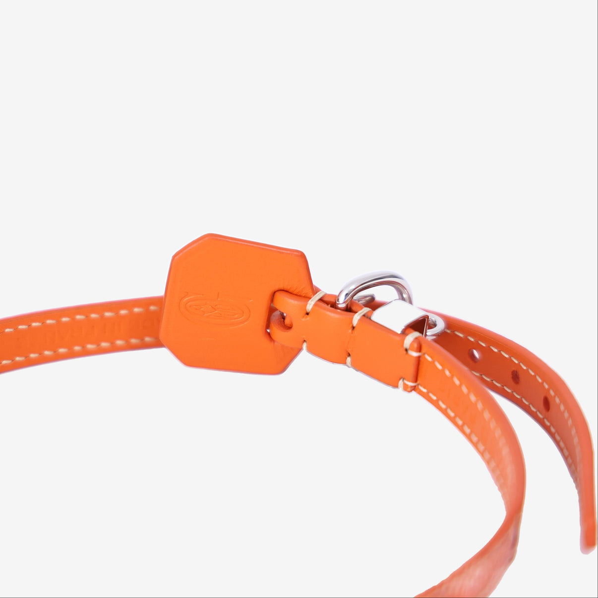 Goyard Edmond Bracelet in Orange Goyardine Canvas and Calfskin Leather with Palladium Hardware detail view