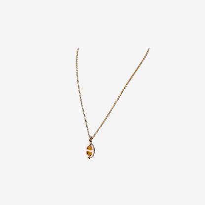 Hermès Mini Maillon Necklace in Rose Beauté Pink with Gold-Plated Hardware