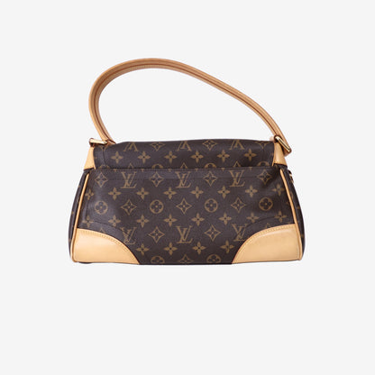 Louis Vuitton Beverly MM Shoulder Bag in Monogram Coated Canvas/Natural Cowhide Leather with Gold Hardware