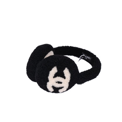 Chanel Earmuff Shearling Lambskin Black & Ecru AAB262 (Contact to Enquire)